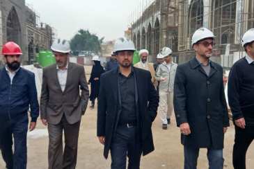 بازدید معاون هماهنگی امور عمرانی استاندار و مدیرعامل سازمان از آخرین مراحل ساخت صحن عقیله بنی هاشم و صحن حضرت زینب در کربلا معلی